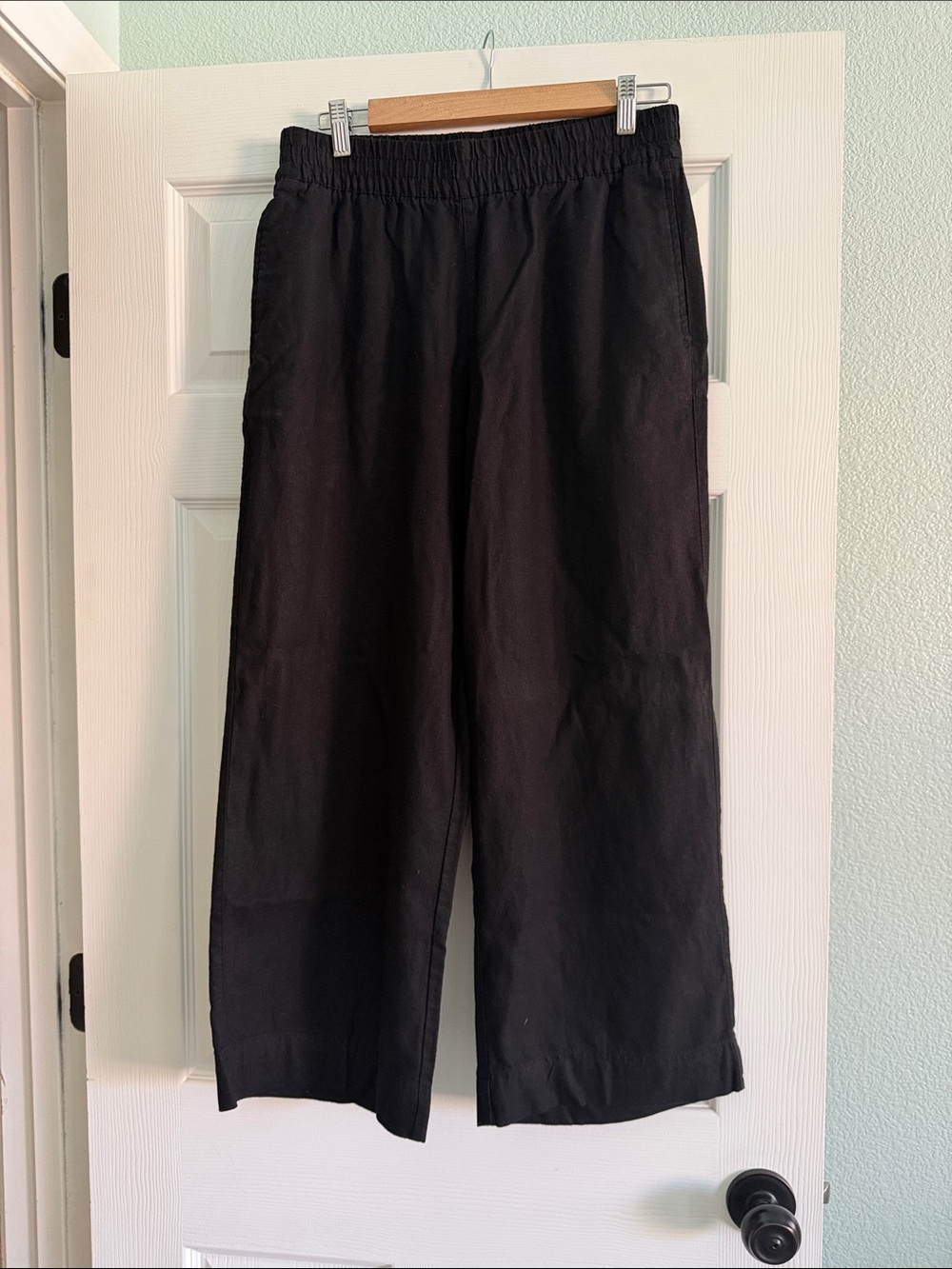 Women’s Old Navy Black High Rise Wide-Leg Linen Pants Petite